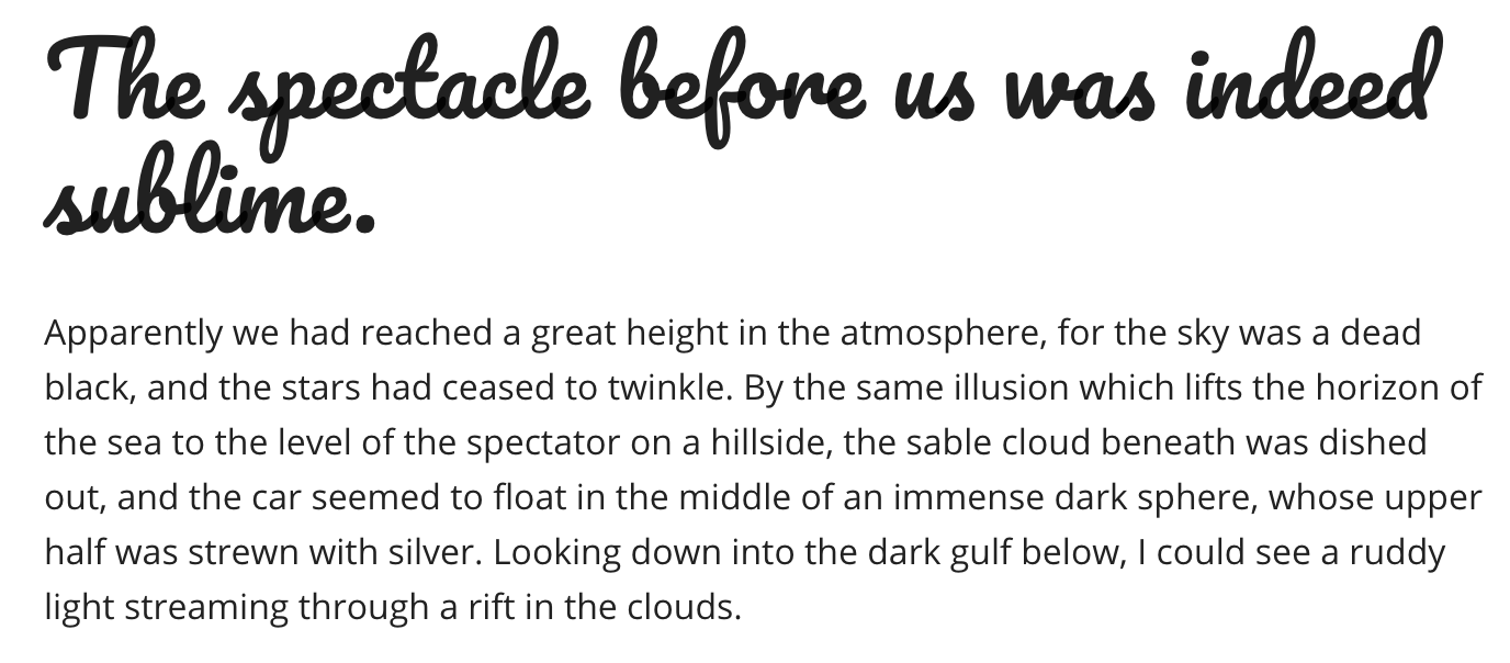 Font pairing preview of Pacifico and Open Sans