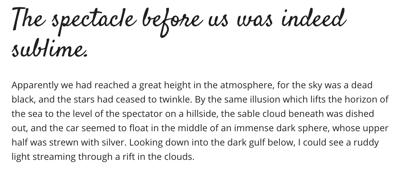 Font pairing preview of Satisfy and Open Sans