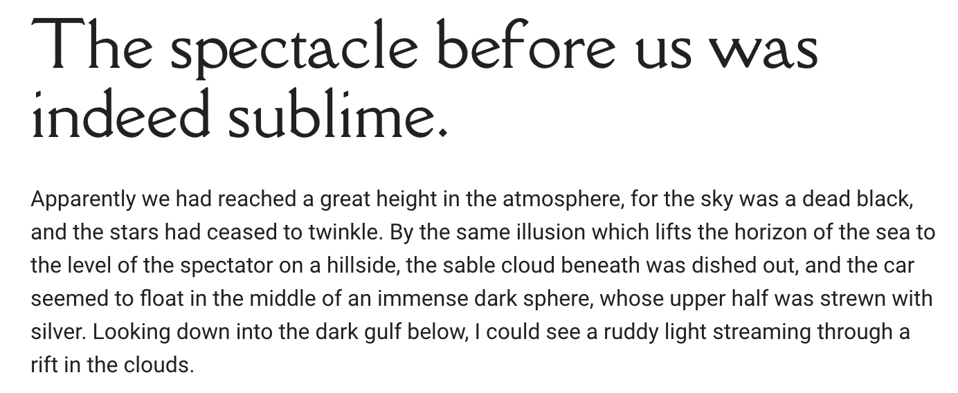 Font pairing preview of Della Respira and Roboto