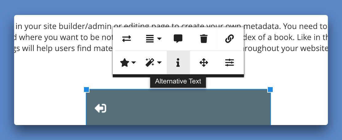This is how you can edit the alternative text for your images on each blog article.
