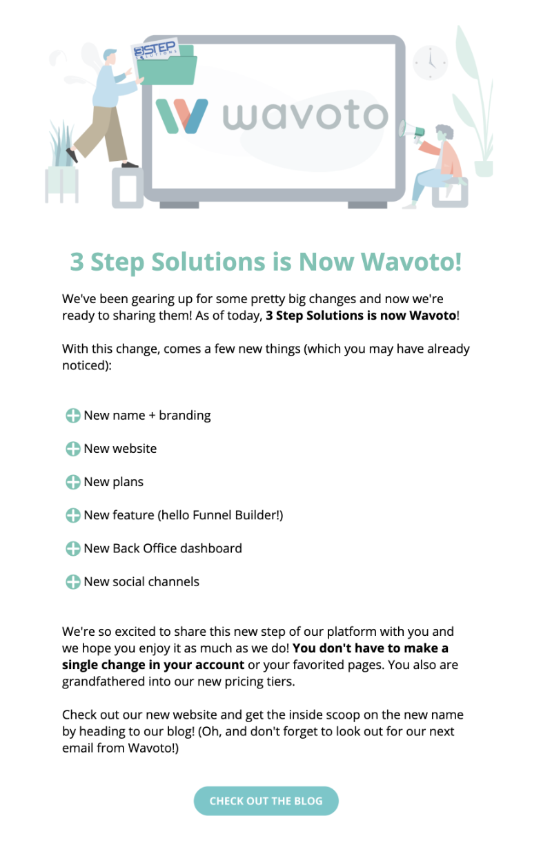 Wavoto put together a HTML email to announce their new launch.