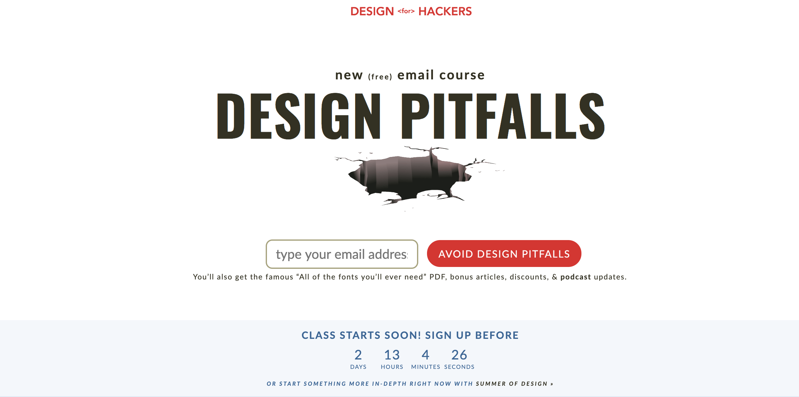 A marketing funnel for engagement I love is from David Kadavy where he shares, in 6 emails, the worst design mistakes and how to avoid them.
