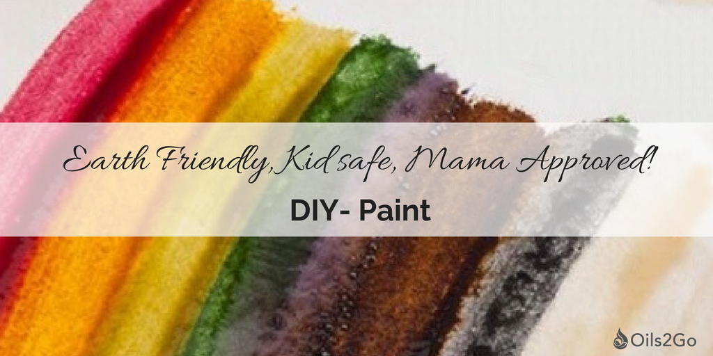 Earth friendly, kidsafe, mama approved! DIY-Paint  Learn how to make non-toxic paints for your children to play with, the best part, mama knows they are chemical free. #oils2go #nontoxicpaints #painting #earthfriendly