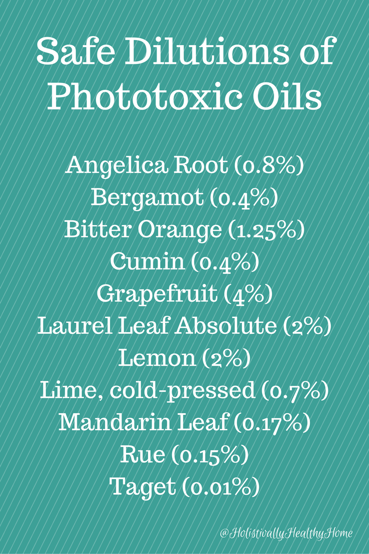 Safe Dilutions of Phototoxic Essential Oils