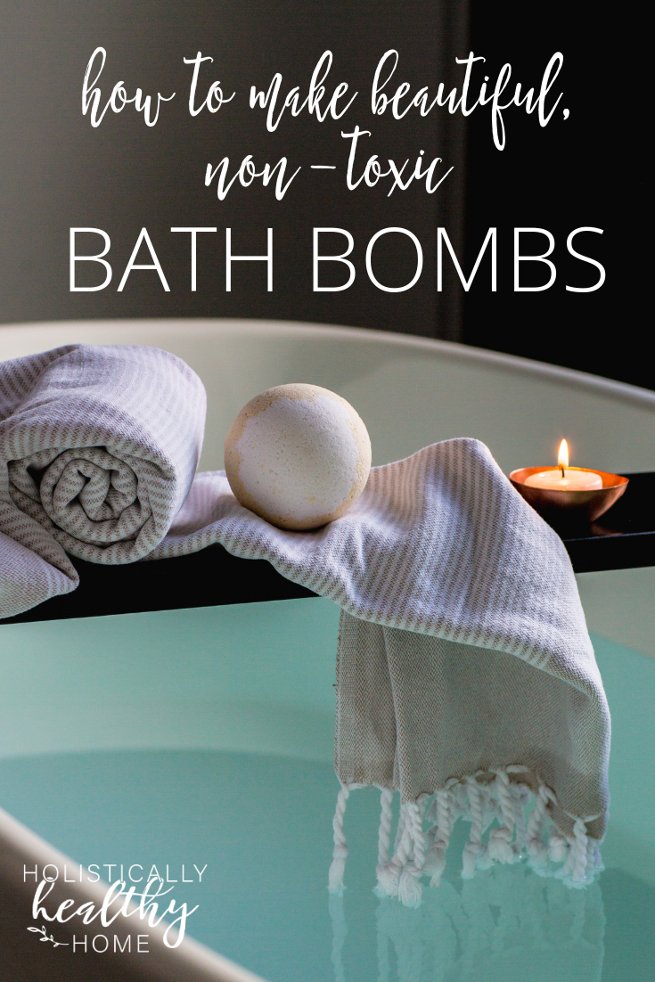 How to make gorgeous, non-toxic bath bombs (with recipe)! They are simple to whip up and a fun project to do with kids. #bathbombs #diybathbombs #bathbombrecipe
