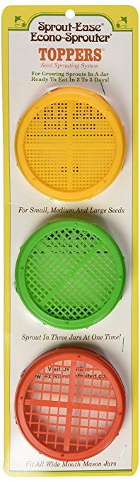 Lids for sprouting seeds and legumes in mason jars