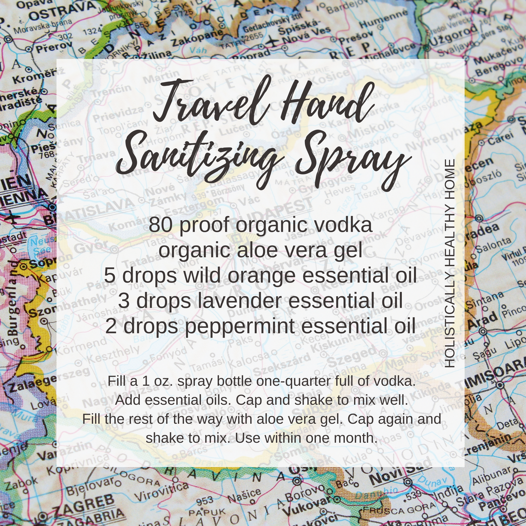 Travel Hand Sanitizing Spray Recipe with essential oils