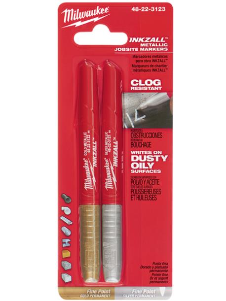 INKZALL™ SILVER/GOLD FINE POINT MARKERS (2 PK)