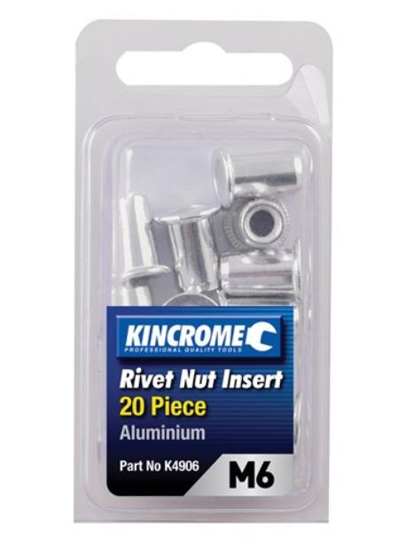 RIVET NUT INSERT M6 (ALUMINIUM) - 20 PACK