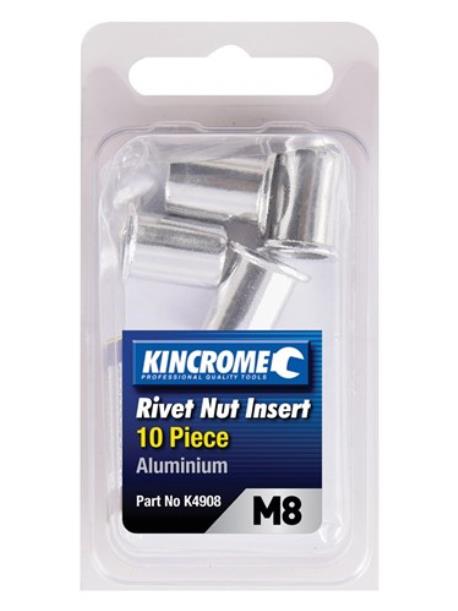 RIVET NUT INSERT M8 (ALUMINIUM) - 10 PACK