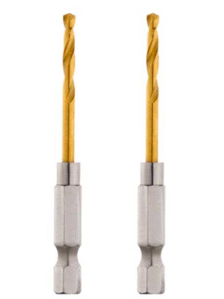 3MM, 3.2MM, 4MM RED HELIX™ TITANIUM DRILL BITs 2PK