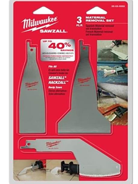 3PC MATERIAL REMOVAL BLADE SET