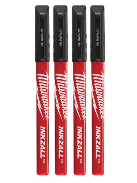 INKZALL™ BLACK ULTRA FINE POINT PENS (4 PK)