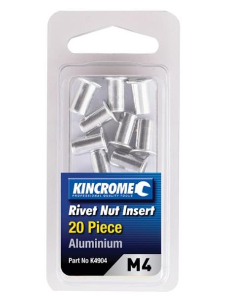 RIVET NUT INSERT M4 (ALUMINIUM) - 20 PACK