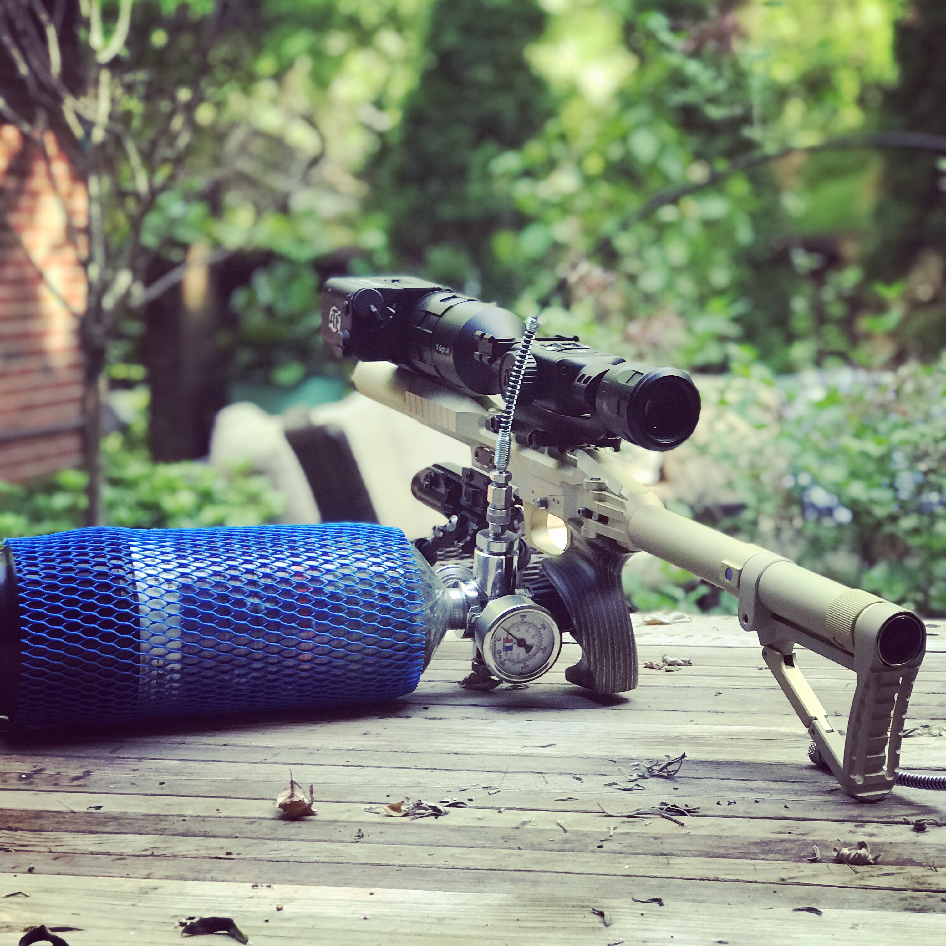 EDgun Leshiy Dirty 30 with ATN X Sight 4K Pro and Airtanks for sale guppy carbon fiber bottle