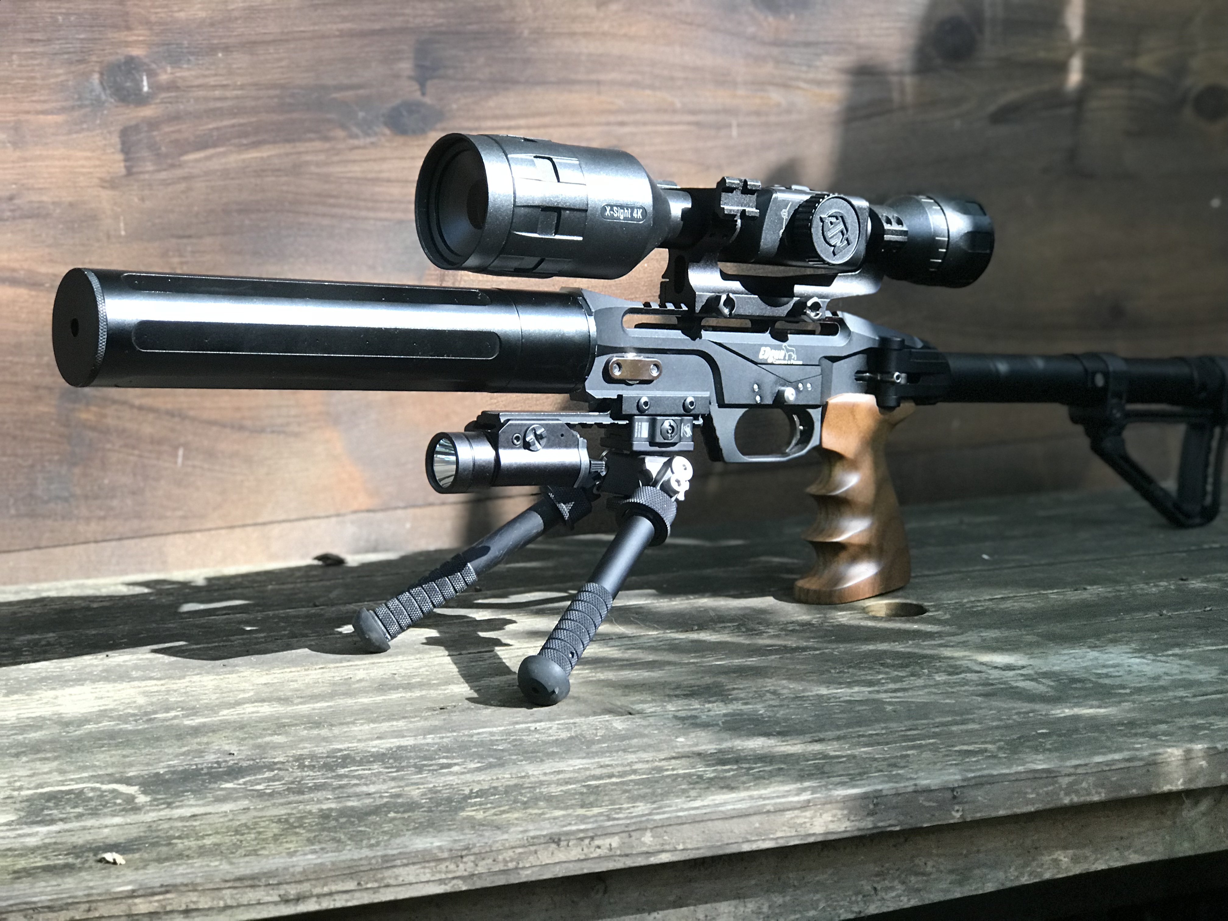 EDgun Leshiy .25, ATN X Sight 4K Pro 3-14x, Streamlight TLR-1 IR, Atlas Bipod, and DonnyFL Emperor V3