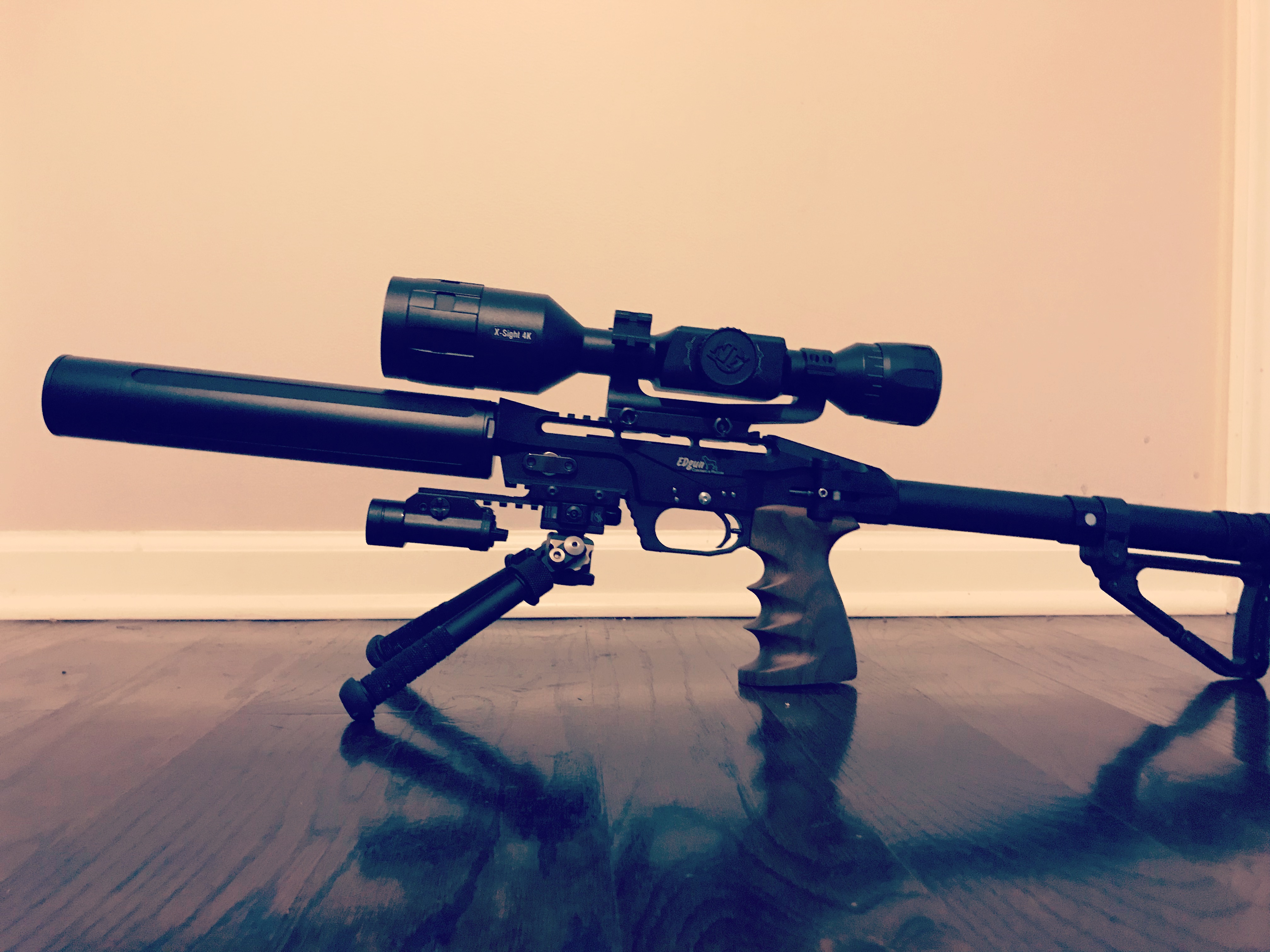 EDgun Leshiy with the ATN X- Sight 4K, Atlas Bipod, and StreamLight TLR-1 IR