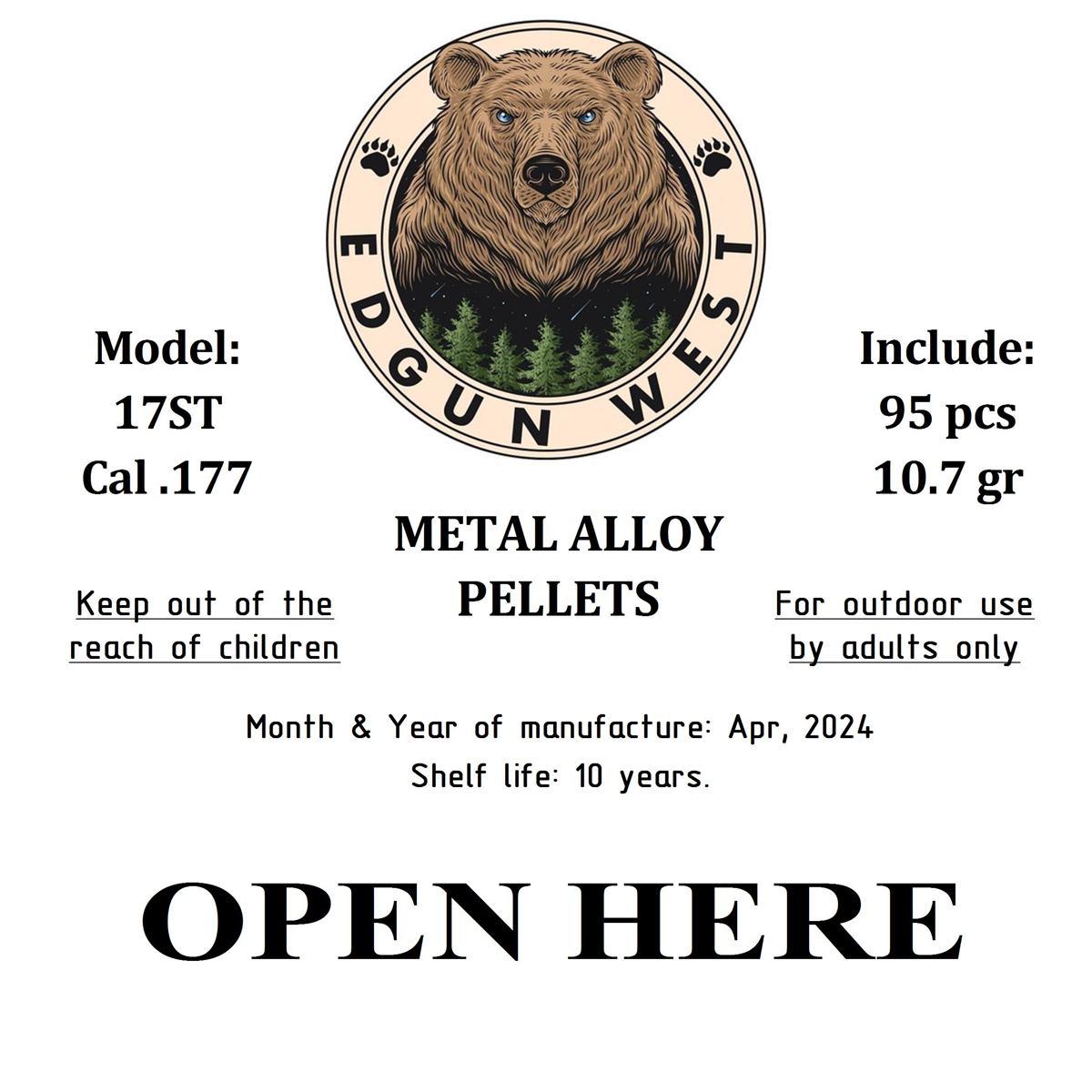 Edgun West .177 Caliber Exploding Pellets Sharp Tip