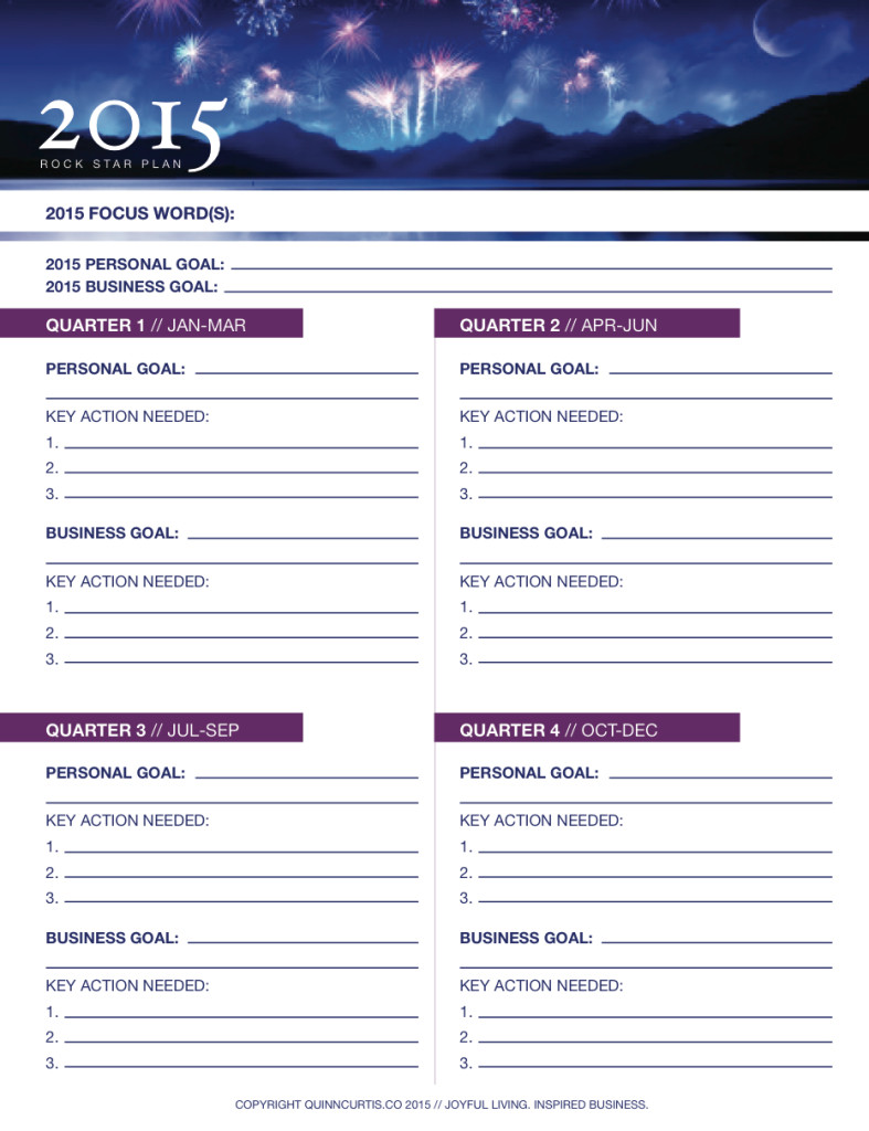 rock star plan worksheet preview