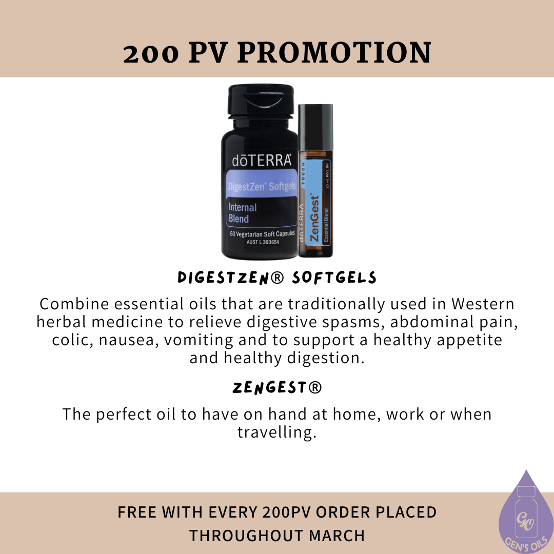 200 PV Promotion: DigestZen Softgels & ZestGen Touch