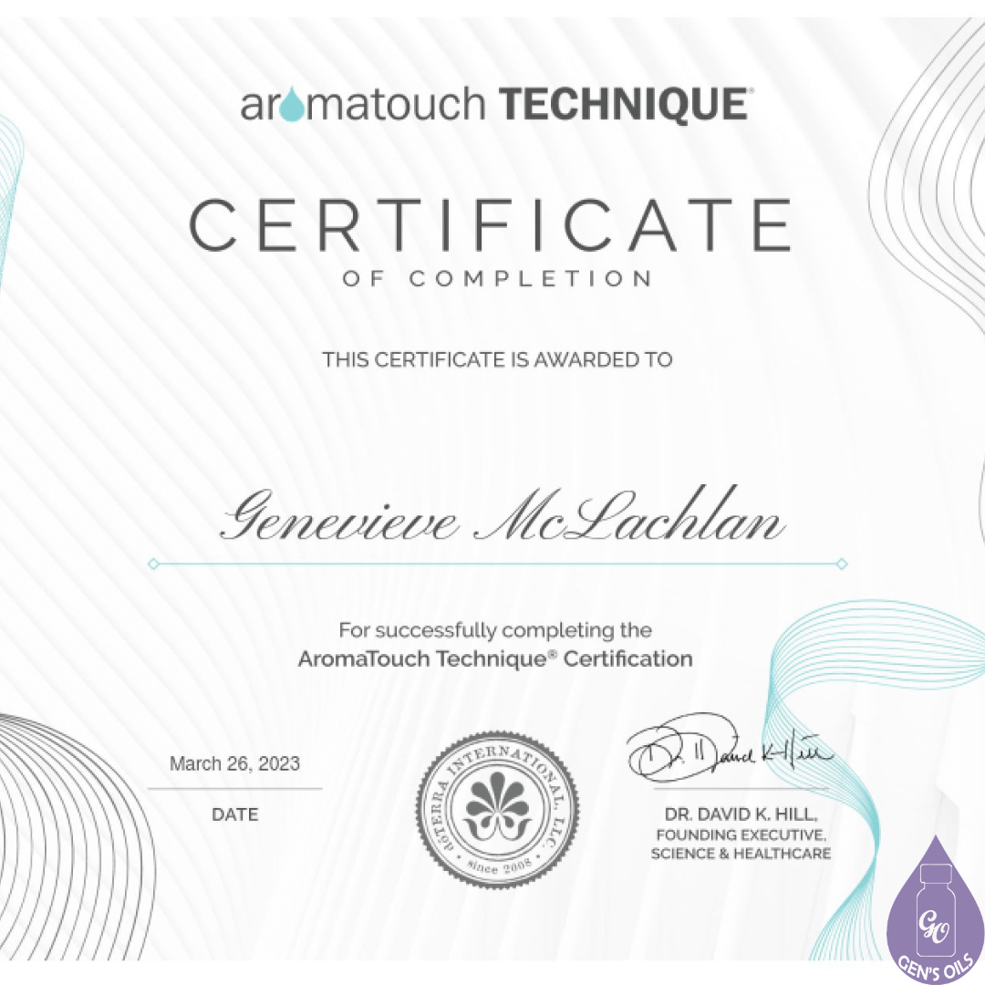 AromaTouch Certificate