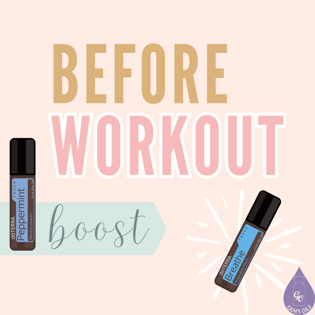 Before Workout Boost. A bottle of Pepperment Touch & Easy Air Touch.