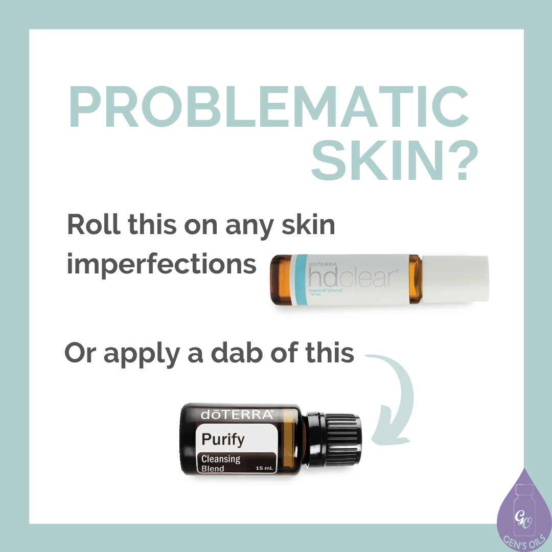 Problematic Skin? Roll this on skin imperfections; HD Clear, or apply a drop of this; Purify