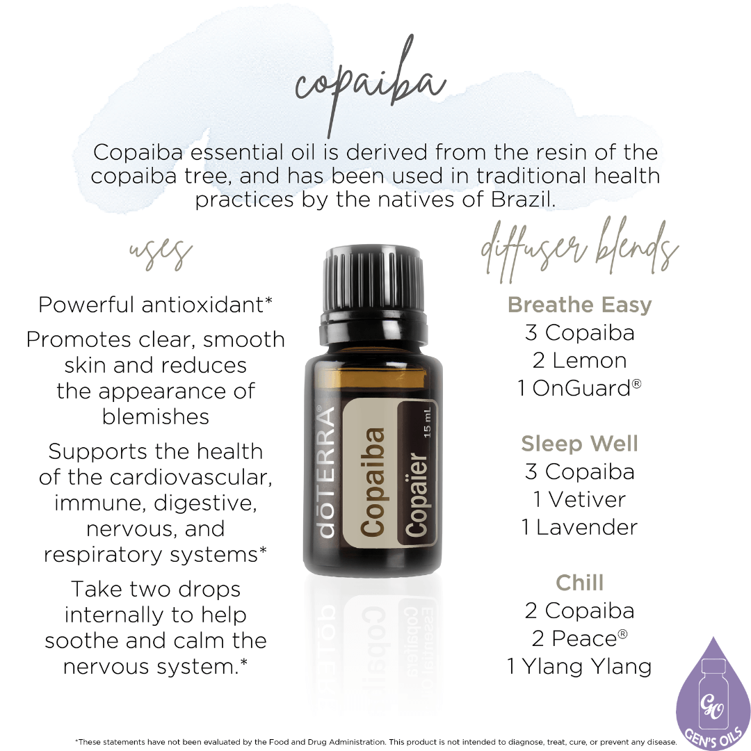 Copaiba. Uses. Diffuser Blends