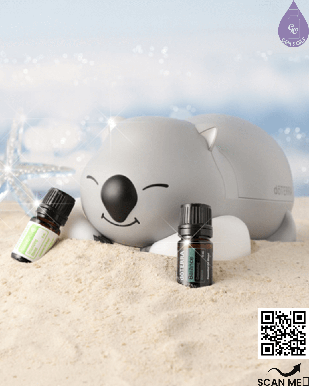 The Cosy Creaturse Bundle includes the Wombat Diffuser and grounding essentials: Balance 5mL and Steady 5mL.
