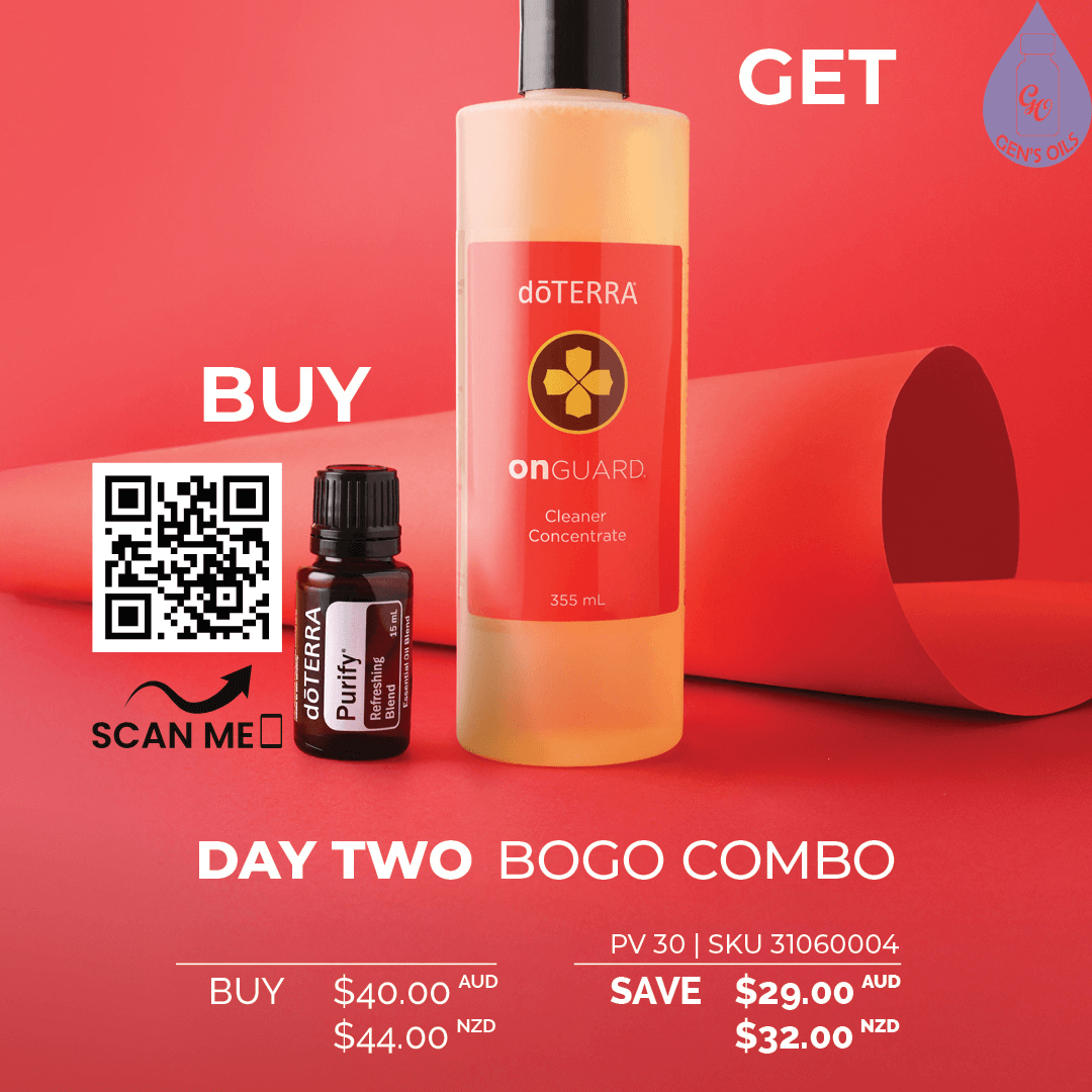 Day 2 BOGO Bombo. Buy Purify, Get On Guard Cleaner Concentrate FREE