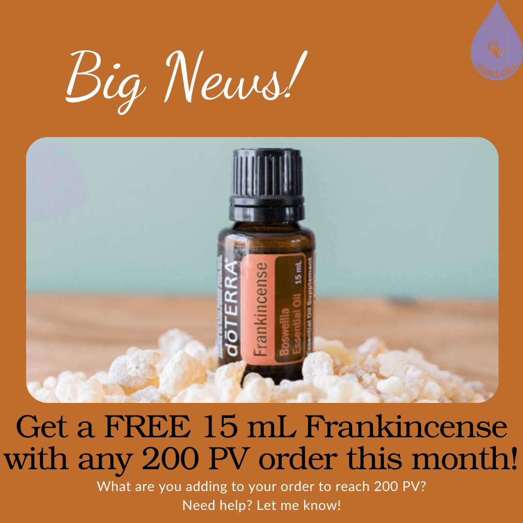 A bottle of Frankincense essential oil.