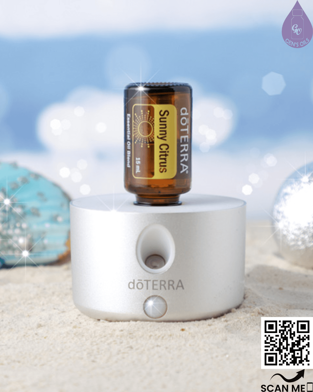 The Golden Glow Bundle includes the Lumist Metallic Diffuser and Sunny Citrus essential oil 15mL.