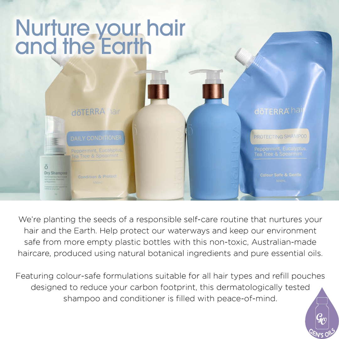 New doTERRA Hair Care Shampoo & Conditioner with refillable pouches