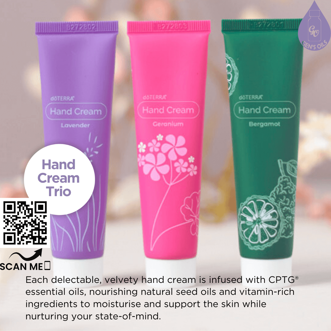 Hand Cream Trio. The QR code opens a link to purchase this gift.