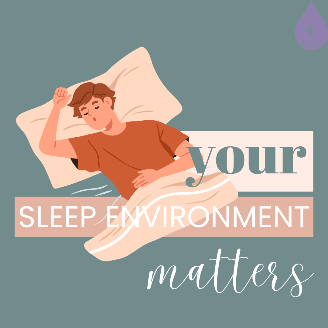 Your sleep environment matters. A person's head on a pillow.