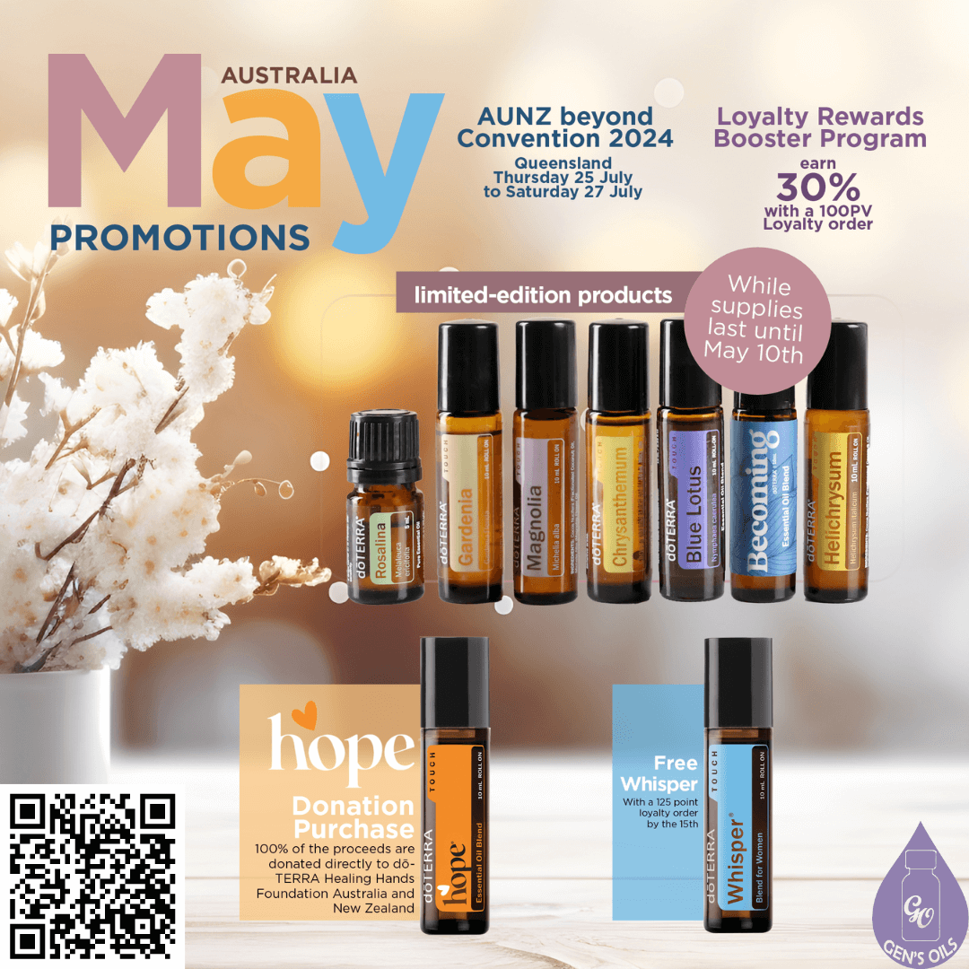 May Promotions. The QR code opens a link to purchase these products. 