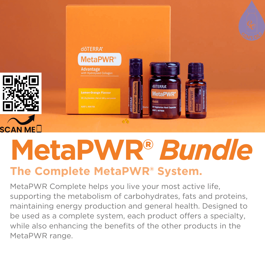 MetaPWR Bundle - the complete MetPWR system. The QR code opens a link to purchase the MetaPWR Complete bundle.