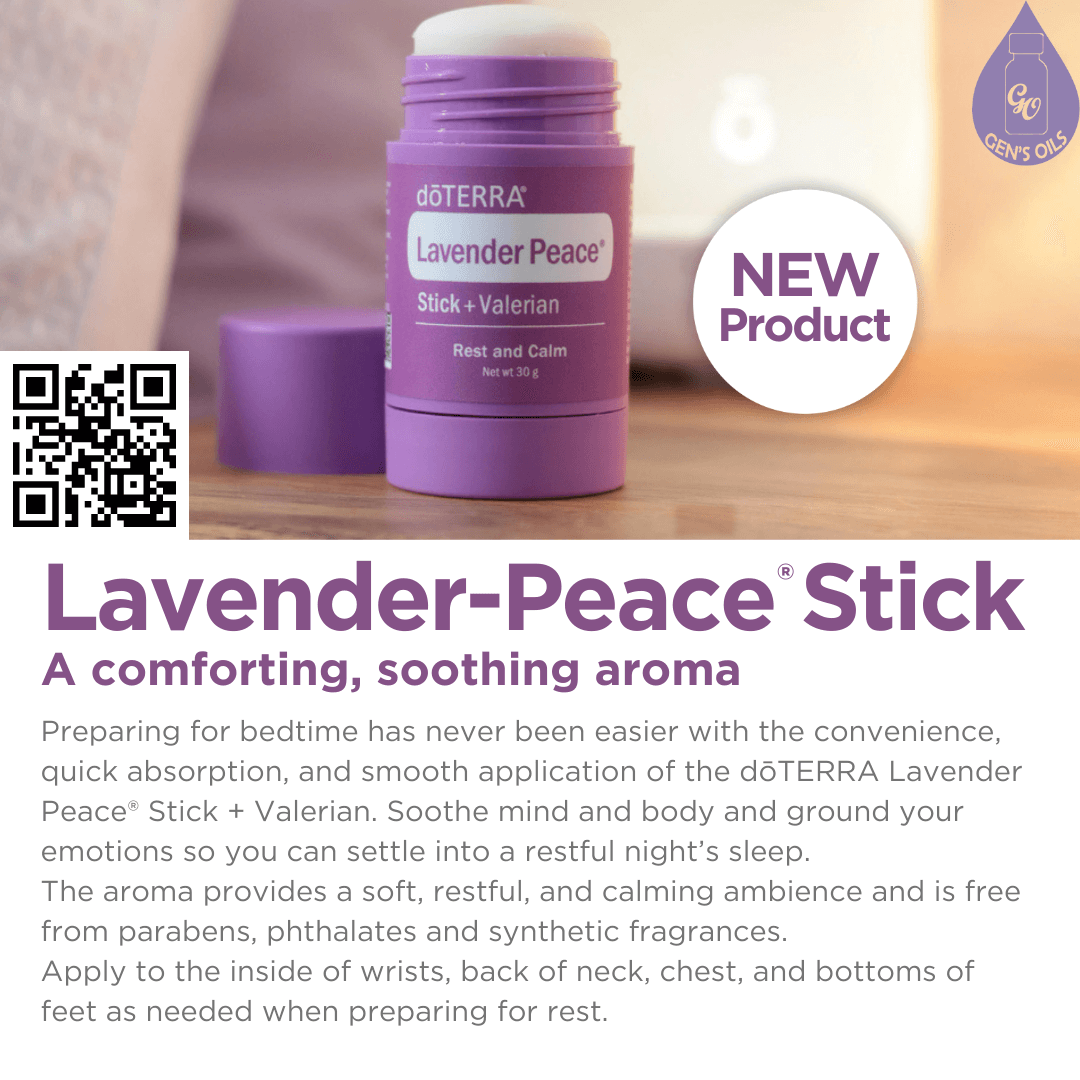 Lavender Peace Stick. The QR code opens a link to purchase this product.