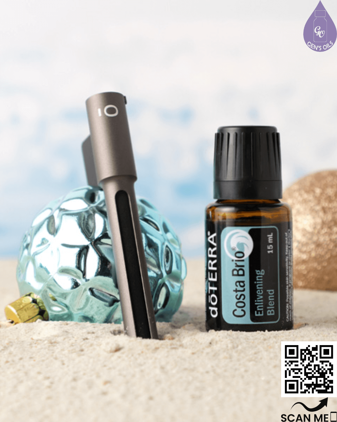 Ocean Breeze Bundle. Contains Costa Brio 15mL & an Aroma Clip Diffuser. 