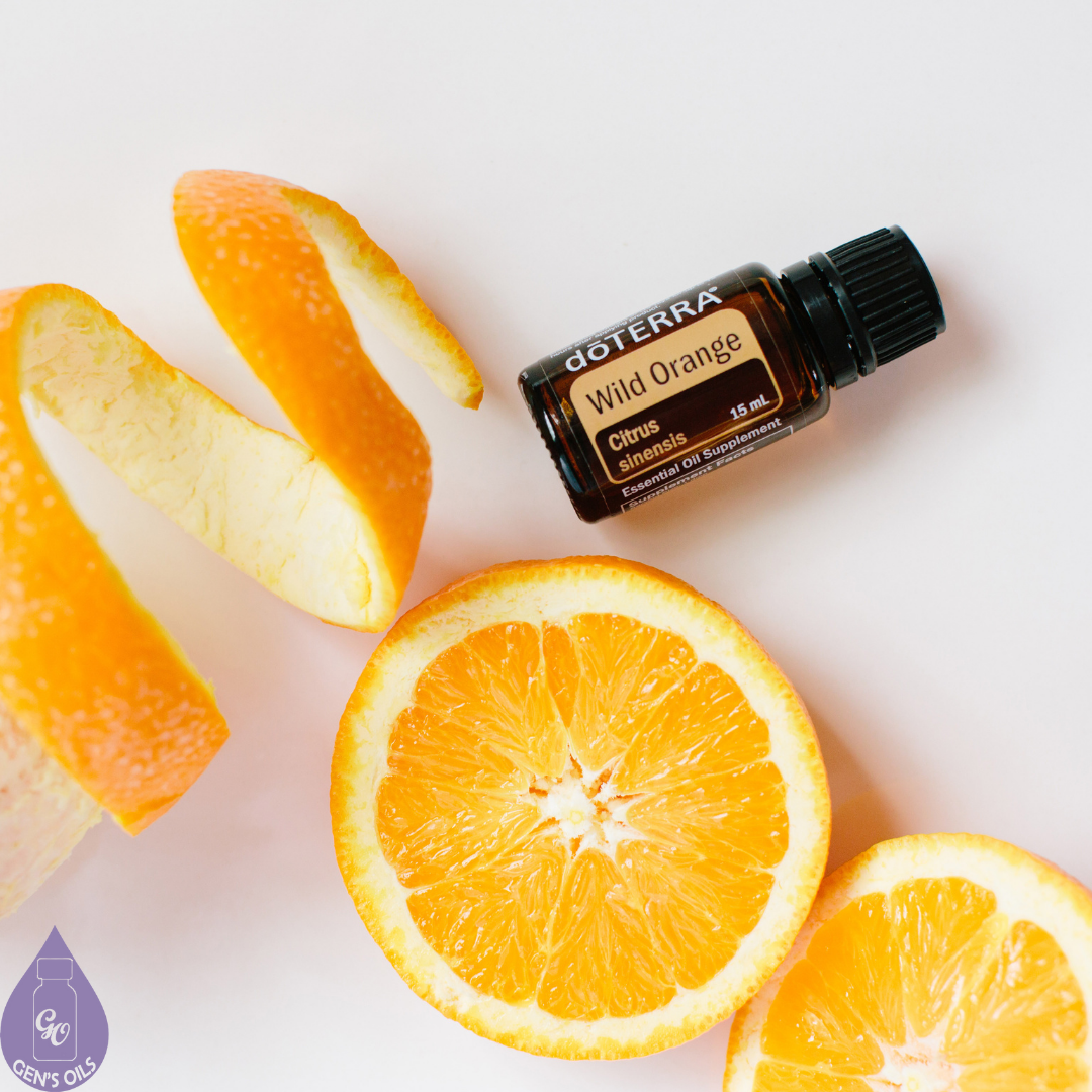 Wild Orange oil with orange slices