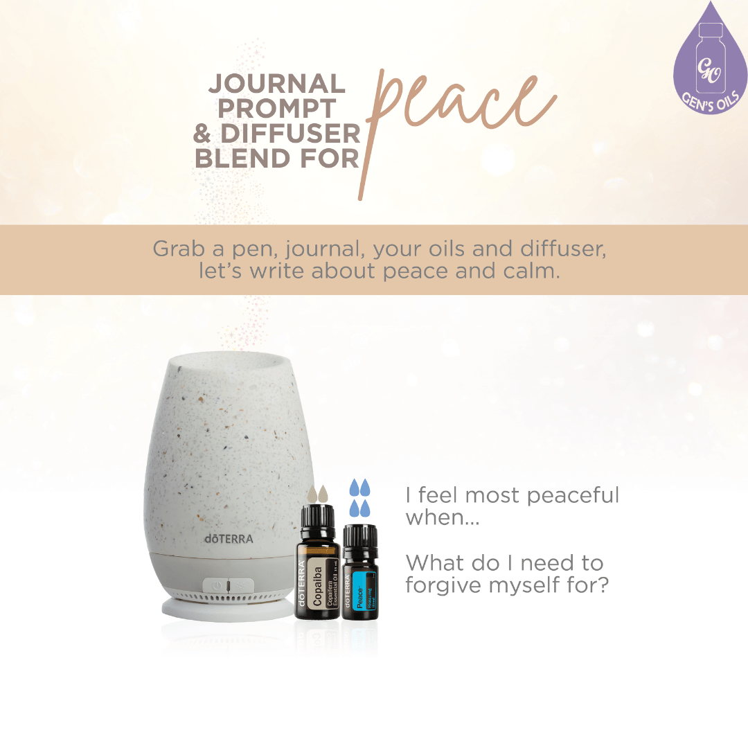 Peace journal prompt & diffuser blend