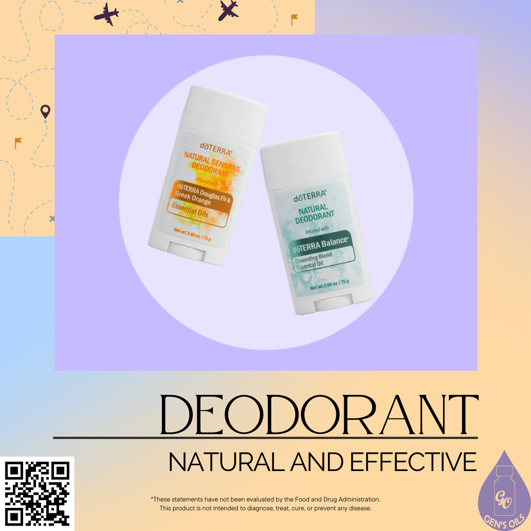 Natural Deodorant. The QR code opens a link to purchase the Balance Deodorant.