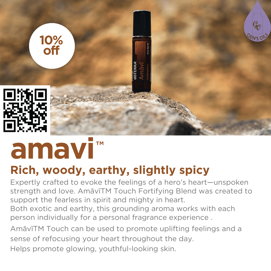 Amavi Touch. The QR code opens a link to purchase.