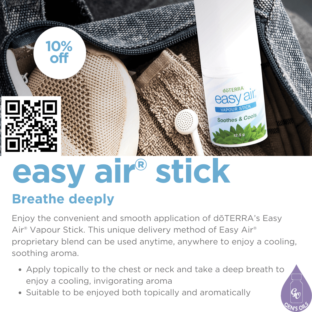 10% off Easy Air Vapour Stick. The QR code opens a link to purchase this product.