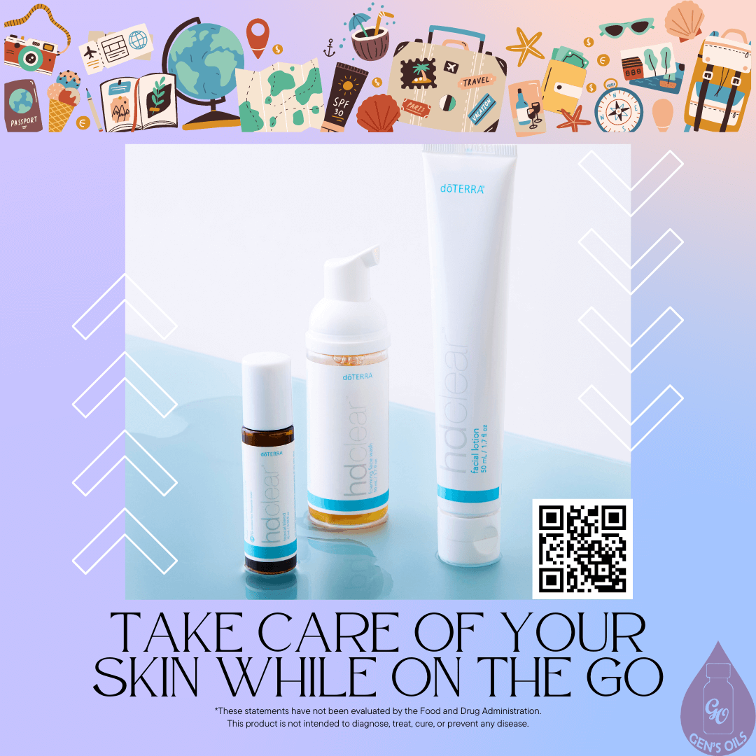 HD Clear Skincare range. The QR code opens a link to purchase these products