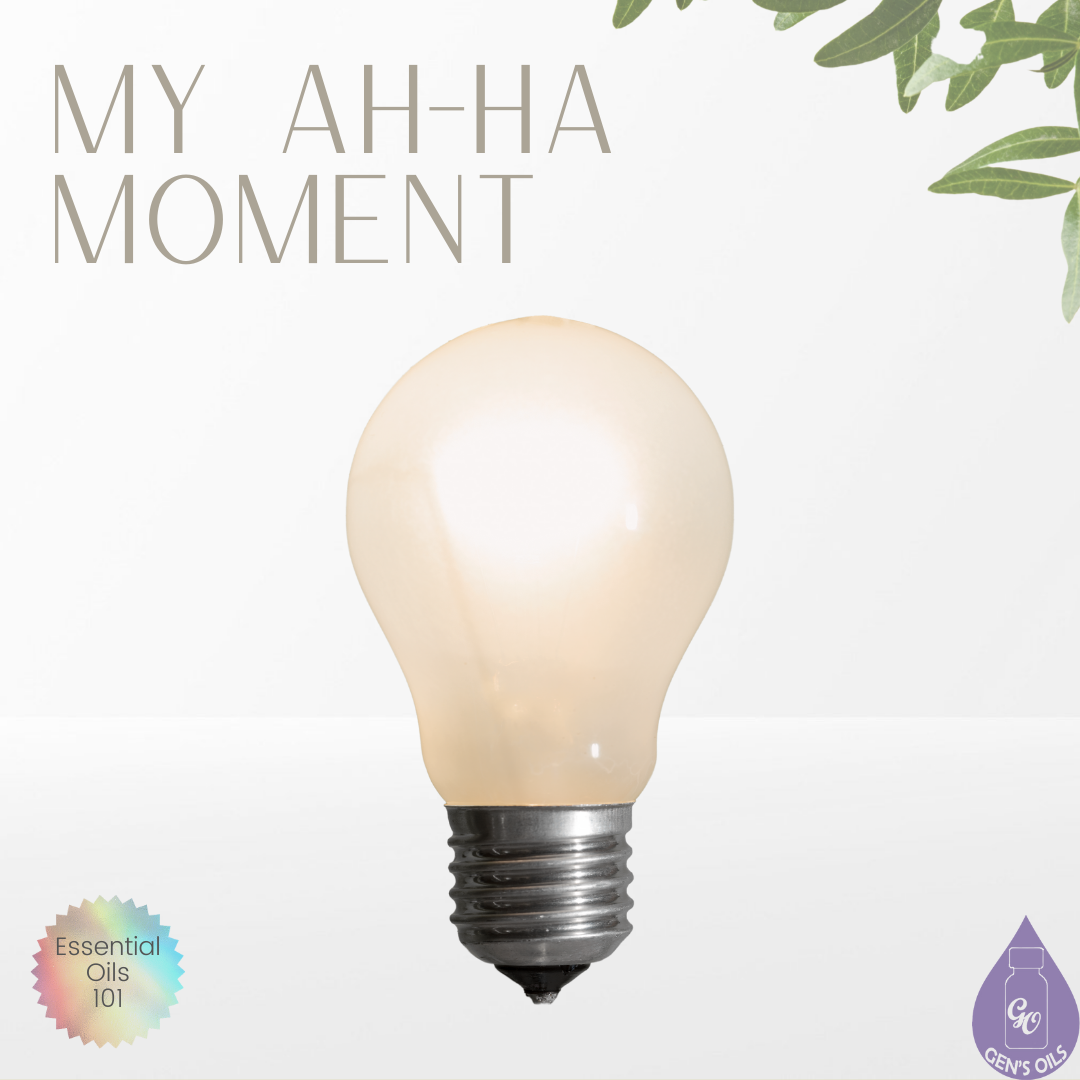 An image of a light bulb with text which reads 'my ah-ha moment'