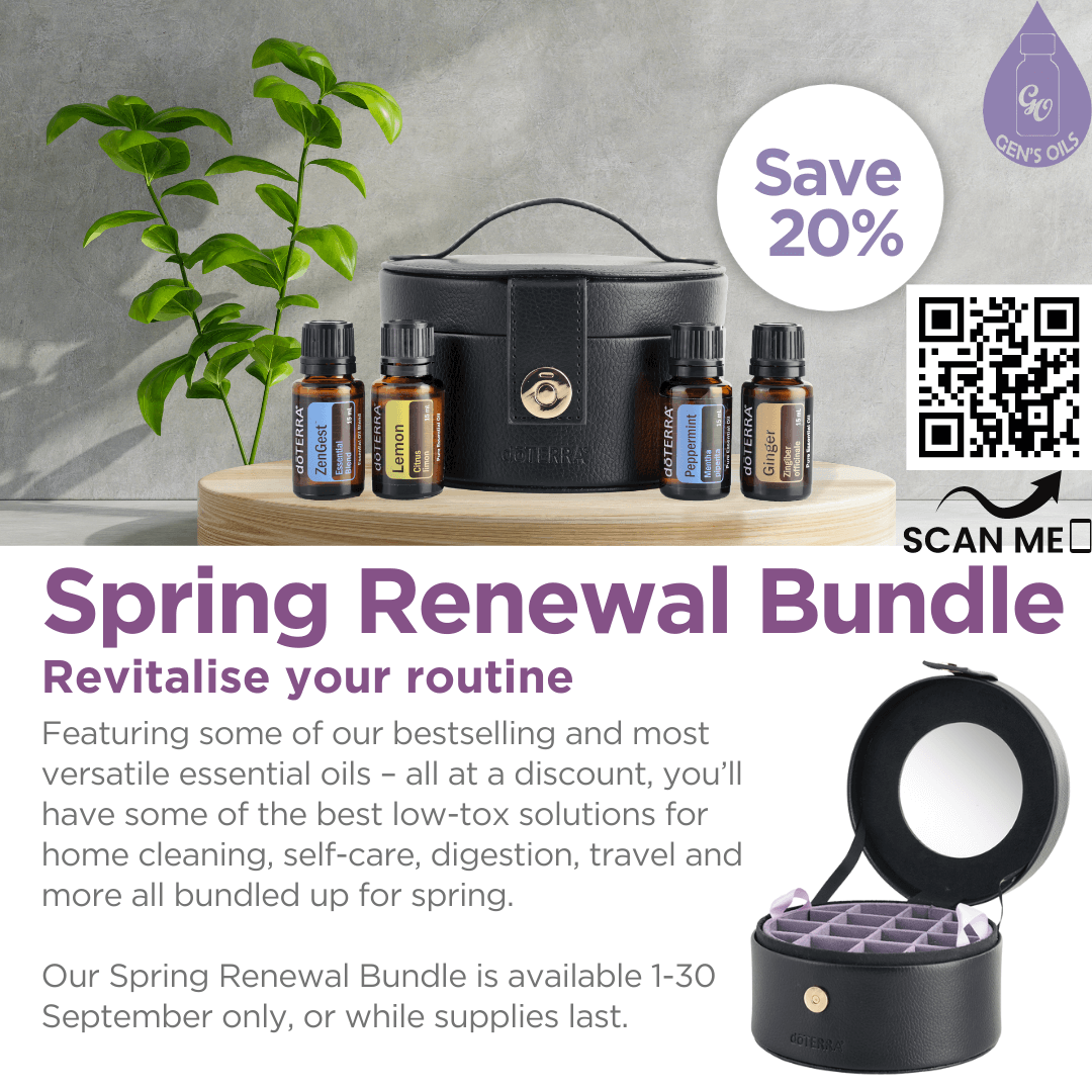 Spring Renewal Bundle. The QR code opens a link to purchase this bundle.