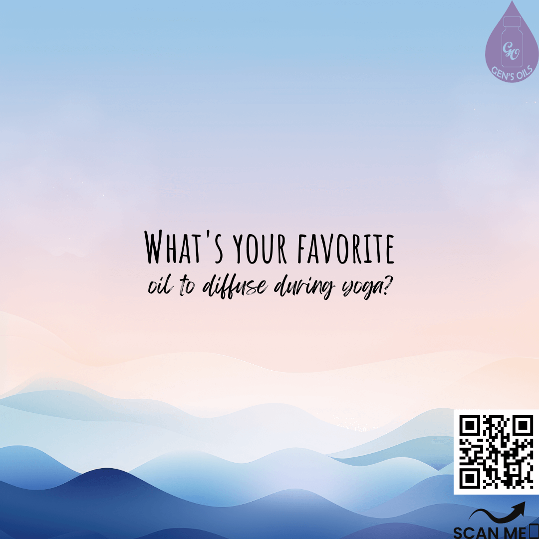 What's your favourite oil to diffuse during yoga? The QR code opens a link to purchase The Yoga Collection.