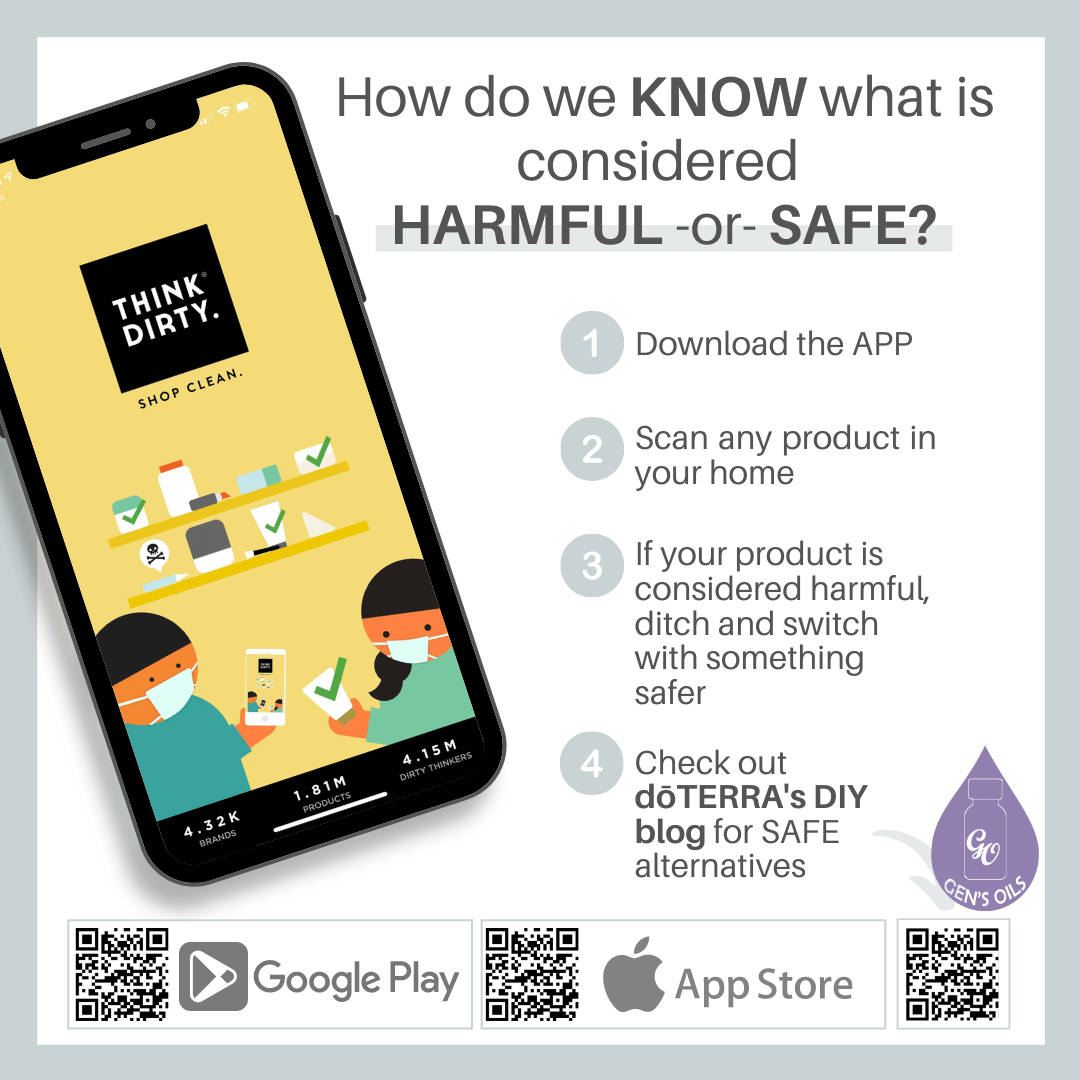 A mobile pone with the Think Dirty app.
