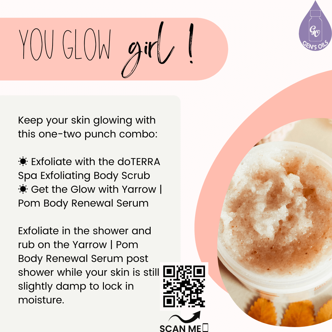 You Glow Girl combo with an image of the Exfoliating body scrub.